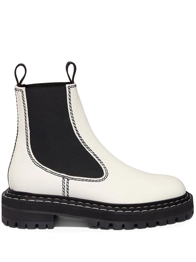 Proenza Schouler Textured-leather Chelsea Boots In White