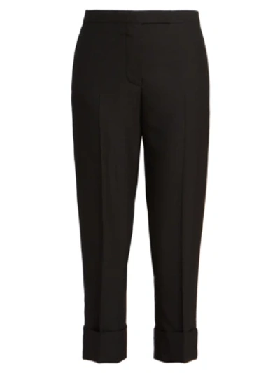 Thom Browne Classic Backstrap Cropped Trousers In Black