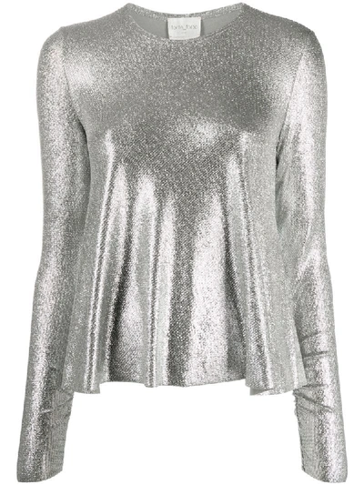 Forte Forte Metallic Long-sleeve Jumper In Grey
