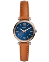 FOSSIL FOSSIL CARLIE MINI WOMAN WRIST WATCH TAN SIZE - STAINLESS STEEL, SOFT LEATHER