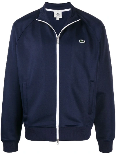 Lacoste Funnel-neck Jacket In Blue