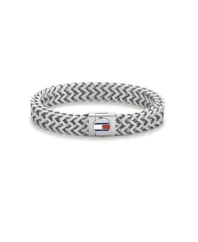 Tommy Hilfiger Men's Braided Stainless Steel Bracelet In Silver