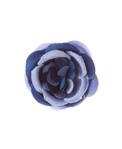 Hook + Albert Hook And Albert Quaid Small Lapel Flower In Blue