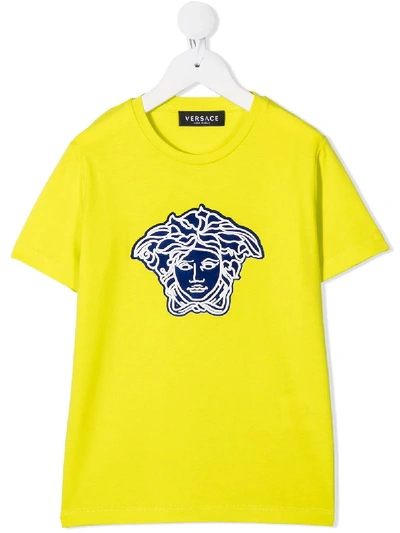 Young Versace Kids' Logo印花t恤 In Green