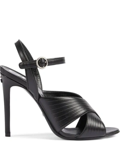 Gucci Leather Betsy Sandals 105 In Black