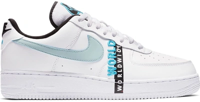 Pre-owned Nike Air Force 1 Low Worldwide White Blue Fury In White/blue Fury-black-glacier Blue