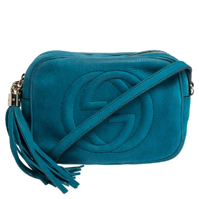 Pre-owned Gucci Turquoise Nubuck Leather Soho Disco Shoudler Bag In Blue