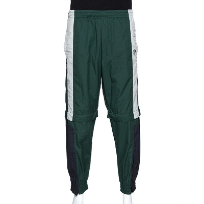 Pre-owned Vetements Green & Black Convertible Zip Off Track Pants Xs