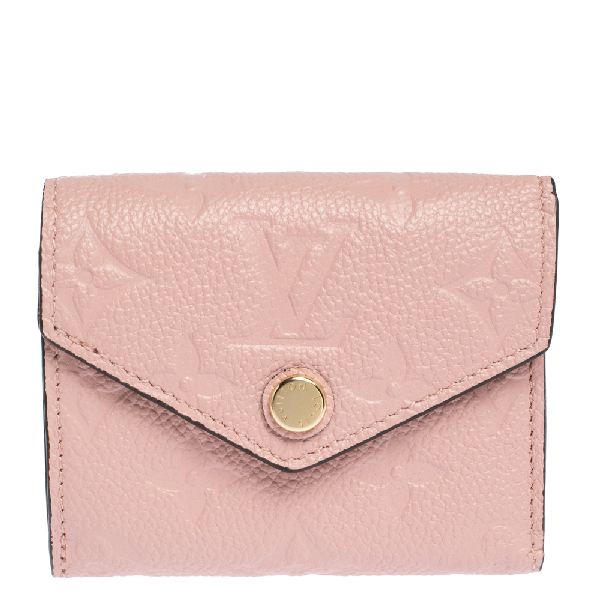 Pre-Owned Louis Vuitton Rose Poudre Monogram Empreinte Leather Zoe Wallet In Pink | ModeSens