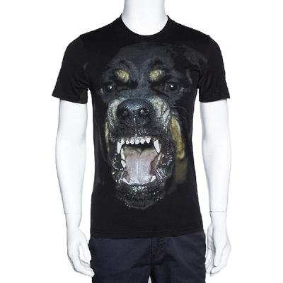Pre-owned Givenchy Black Rottweiler Print Cotton Cuban Fit T-shirt Xs