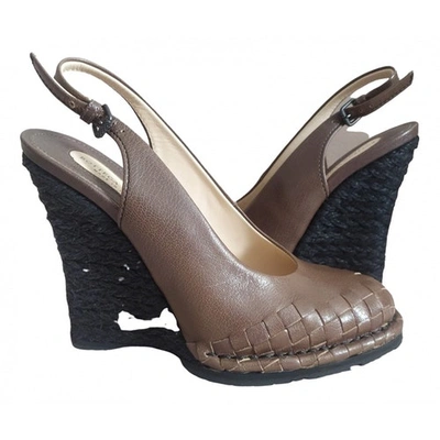 Pre-owned Bottega Veneta Brown Leather Sandals