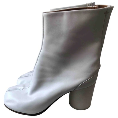 Pre-owned Maison Margiela Tabi White Leather Boots