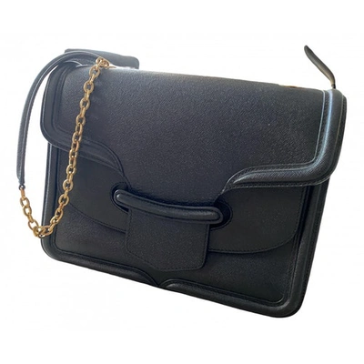 Pre-owned Alexander Mcqueen Heroine Chain Black Leather Handbag