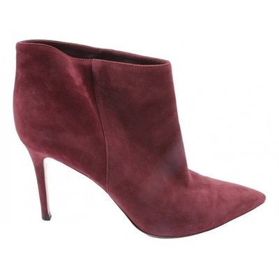 Pre-owned Gianvito Rossi Red Leather Ankle Boots