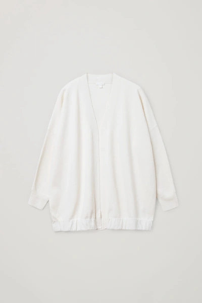 Cos Cotton-silk Mix Oversized Cardigan In Beige