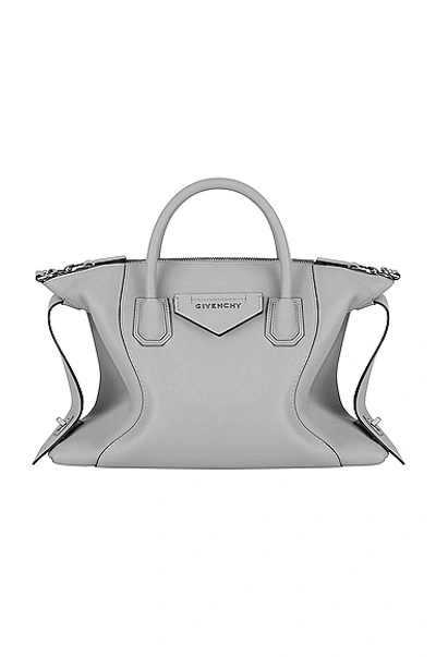Givenchy Antigona Small Soft Leather Shoulder Bag In Pearl Grey