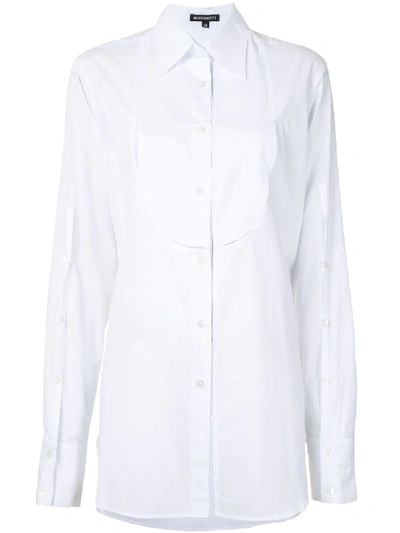 Ann Demeulemeester Longline Tuxedo Shirt In White