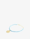 HERMINA ATHENS ATHENA YELLOW GOLD-PLATED STERLING SILVER AND TURQUOISE BRACELET,R03633262