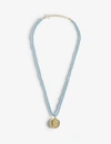 HERMINA ATHENS HERMIS YELLOW GOLD-PLATED STERLING SILVER AND TURQUOISE NECKLACE,R03633249