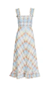 GANNI Seersucker Check Sleeveless Dress