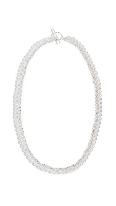 Shashi Lolita Necklace In Silver/pearl