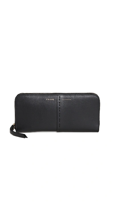 Frame Les Second Leather Continental Wallet In Noir