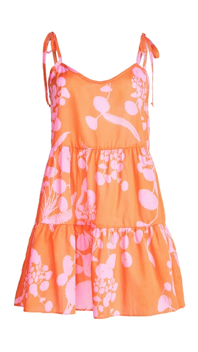 Hanky Panky X Cynthia Rowley Orange Crush Chemise Nightgown In Red Pink