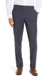 Ted Baker Jefferson Flat Front Wool Dress Pants In Charcoal