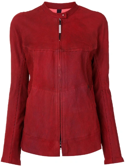 Isaac Sellam Experience Suede-effect Fitted Jacket In Red