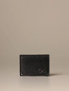 Ferragamo Gancini Leather Card Holder In Black In Black