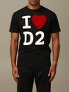 DSQUARED2 CREW NECK T-SHIRT WITH I LOVE D2 PRINT,11443433