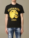 DSQUARED2 CREW NECK T-SHIRT WITH LION PRINT,11443426