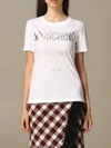 MOSCHINO COUTURE T-SHIRT WITH MIRRORED LOGO,11443349