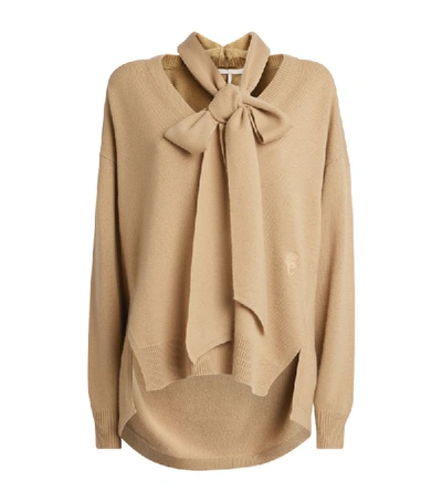 Chloé Sweater With Lavallière Neck In Beige