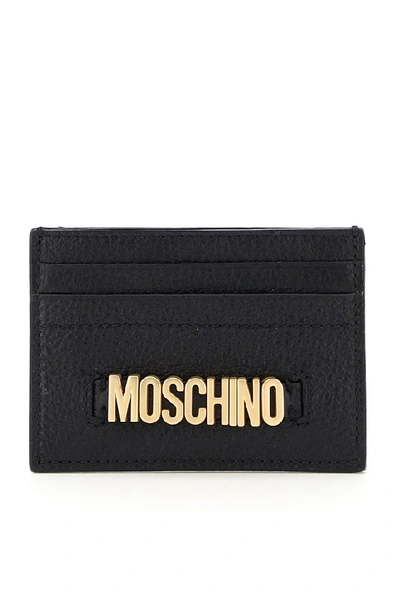 Moschino Logo Lettering Cardholder In Black