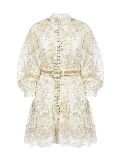 Zimmermann Amelie Broderie Anglaise Floral-print Dress In White