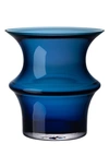 Kosta Boda Pagod Small Glass Vase In Blue