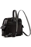 MICHAEL MICHAEL KORS STUDDED SATIN AND FAUX LEATHER BACKPACK,3074457345623319151