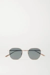 THE ROW OLIVER PEOPLES BOARD MEETING 2 ROUND-FRAME GOLD-TONE SUNGLASSES