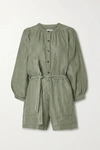 ALEX MILL BELTED LINEN-TWILL PLAYSUIT