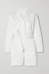 ALEX MILL EXPEDITION BELTED COTTON-BLEND POPLIN PLAYSUIT