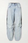 ALEXANDER WANG PACK MIX PANELED DENIM AND SHELL CARGO trousers