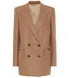 Blazé Milano Cholita Everyday Double-breasted Camel Hair And Wool-blend Blazer In Beige