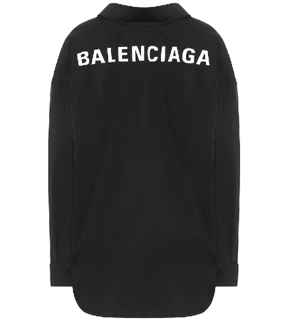 Balenciaga Swing Oversized Cotton-poplin Shirt In Black