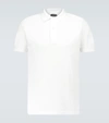 Tom Ford Men's White Brand-embroidered Towelling-texture Cotton-blend Polo Shirt