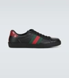 GUCCI ACE LEATHER SNEAKERS,P00491641