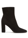 Gianvito Rossi Piper Pointed-toe Suede Ankle Boots In Black