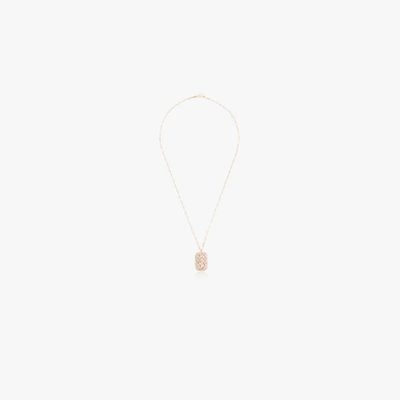 Suzanne Kalan 18kt Rose Gold Diamond Tag Necklace In Metallic