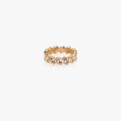 Suzanne Kalan 18kt Yellow Gold Baguette Diamond Ring In Metallic