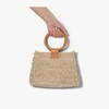 ARANAZ NUDE PERRY WOVEN RAFFIA BOX BAG